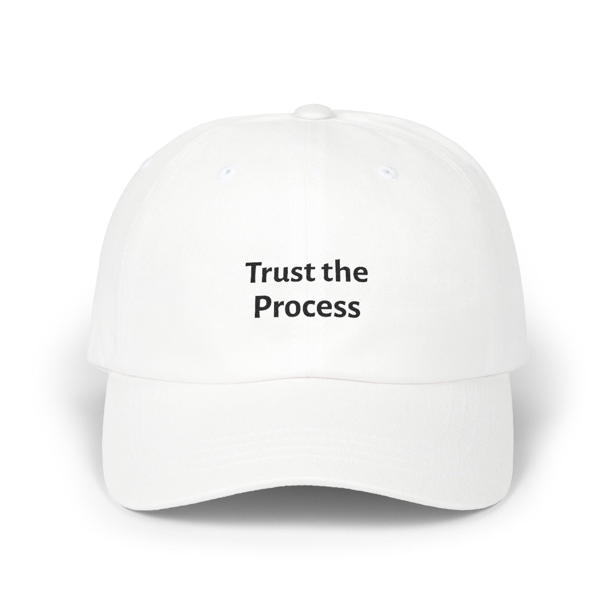 Trust the Process Black Embroidered Sport Cap