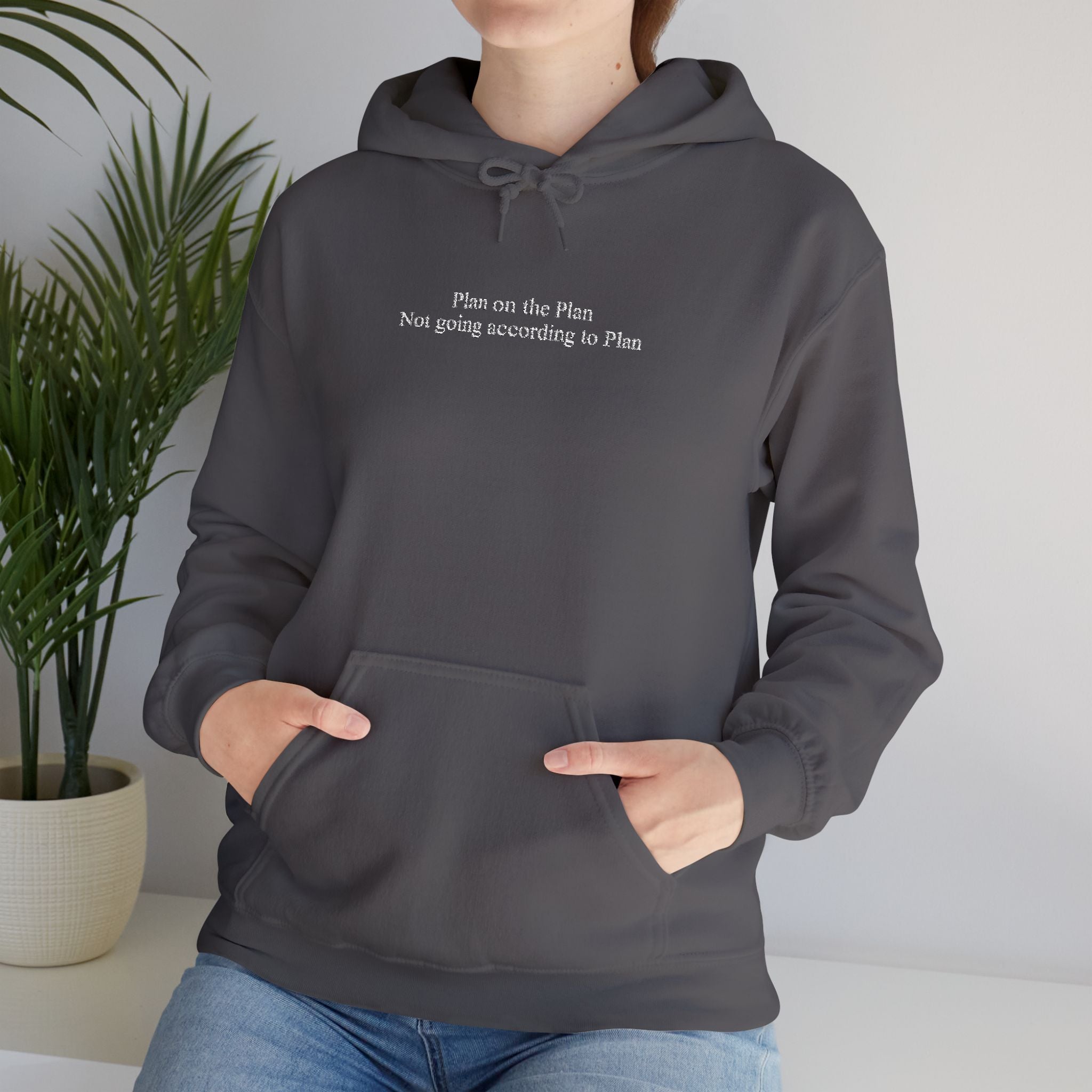 Plan on the Plan not going according to Plan Embroidered Hoodie