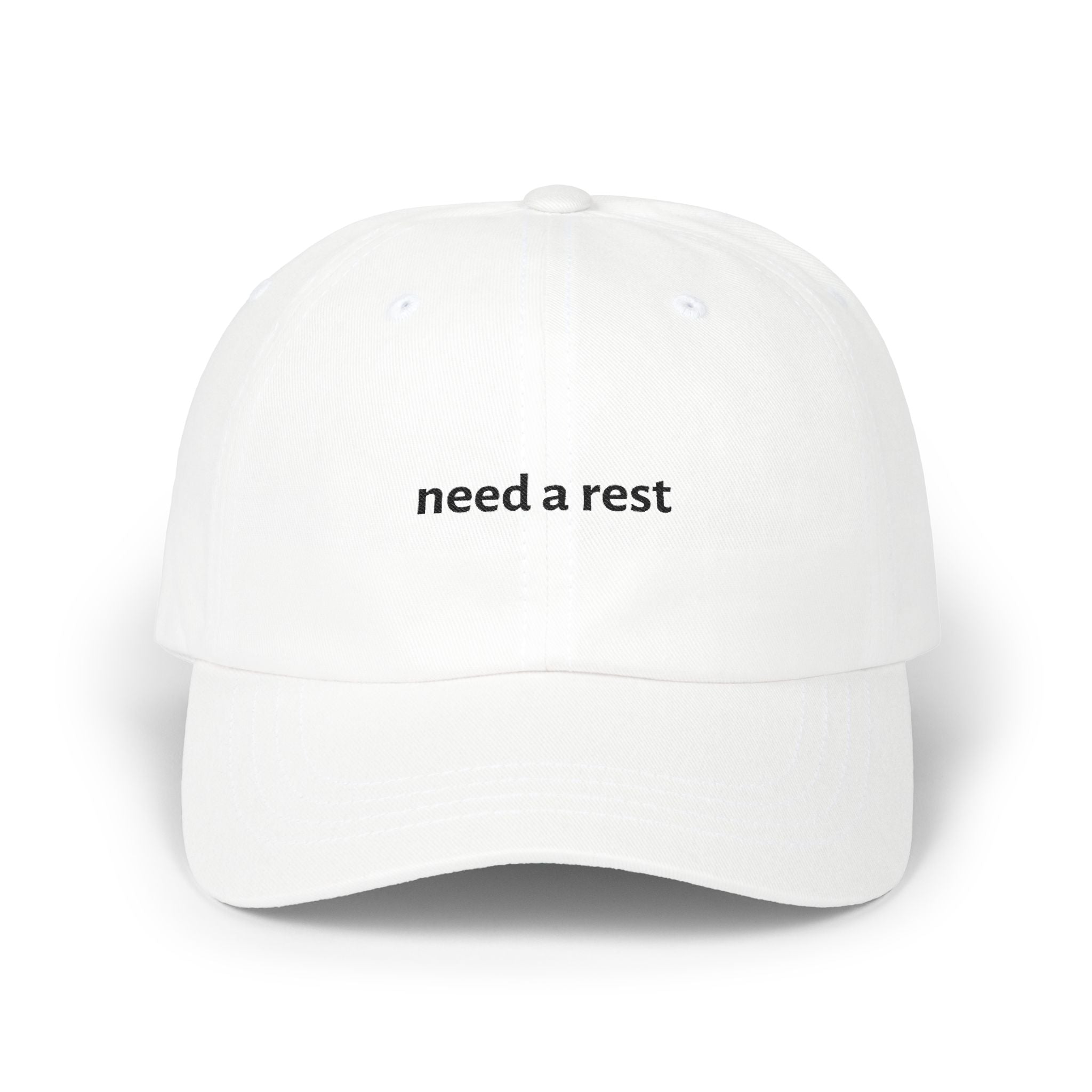 Need a Rest Black Embroidered Sport Cap