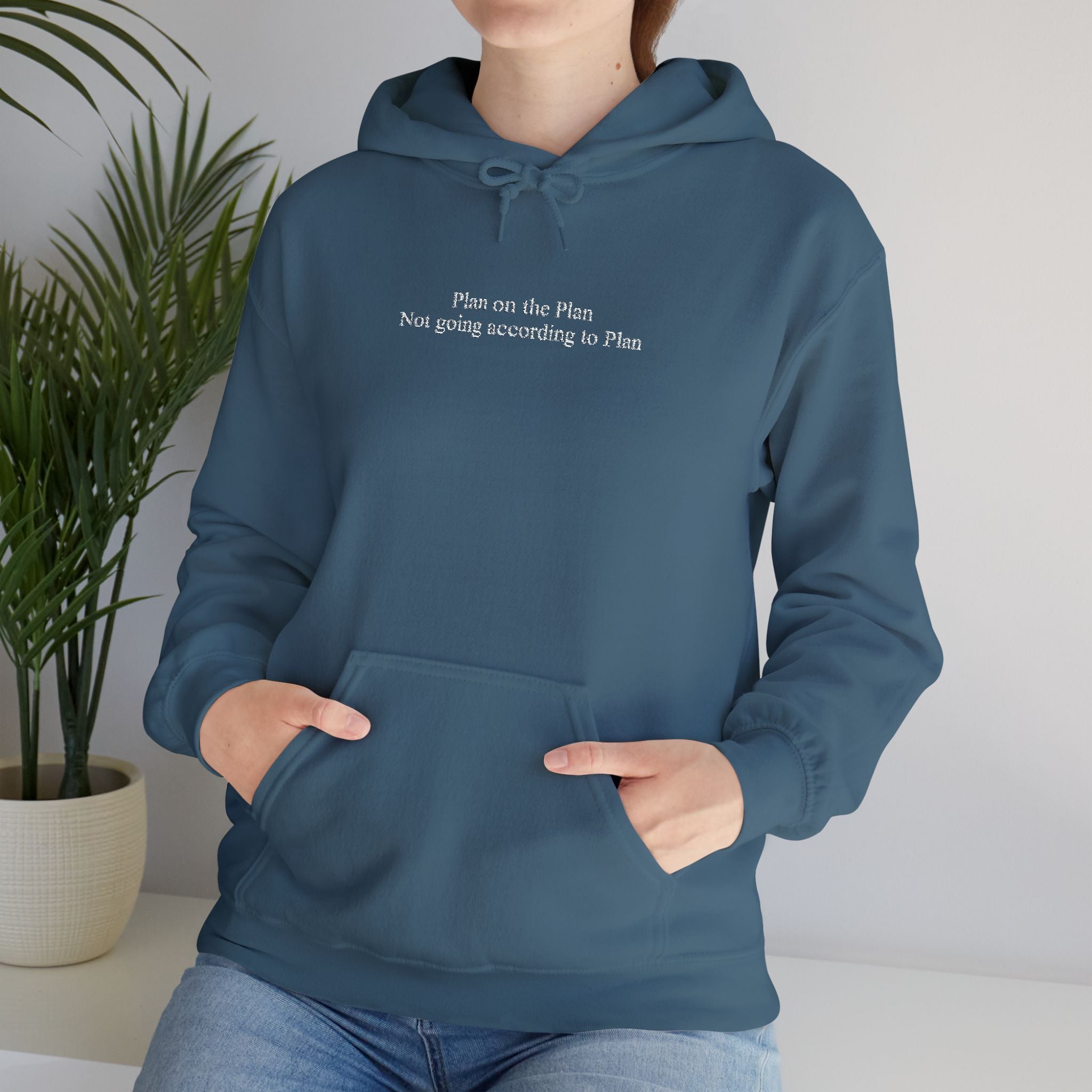 Plan on the Plan not going according to Plan Embroidered Hoodie