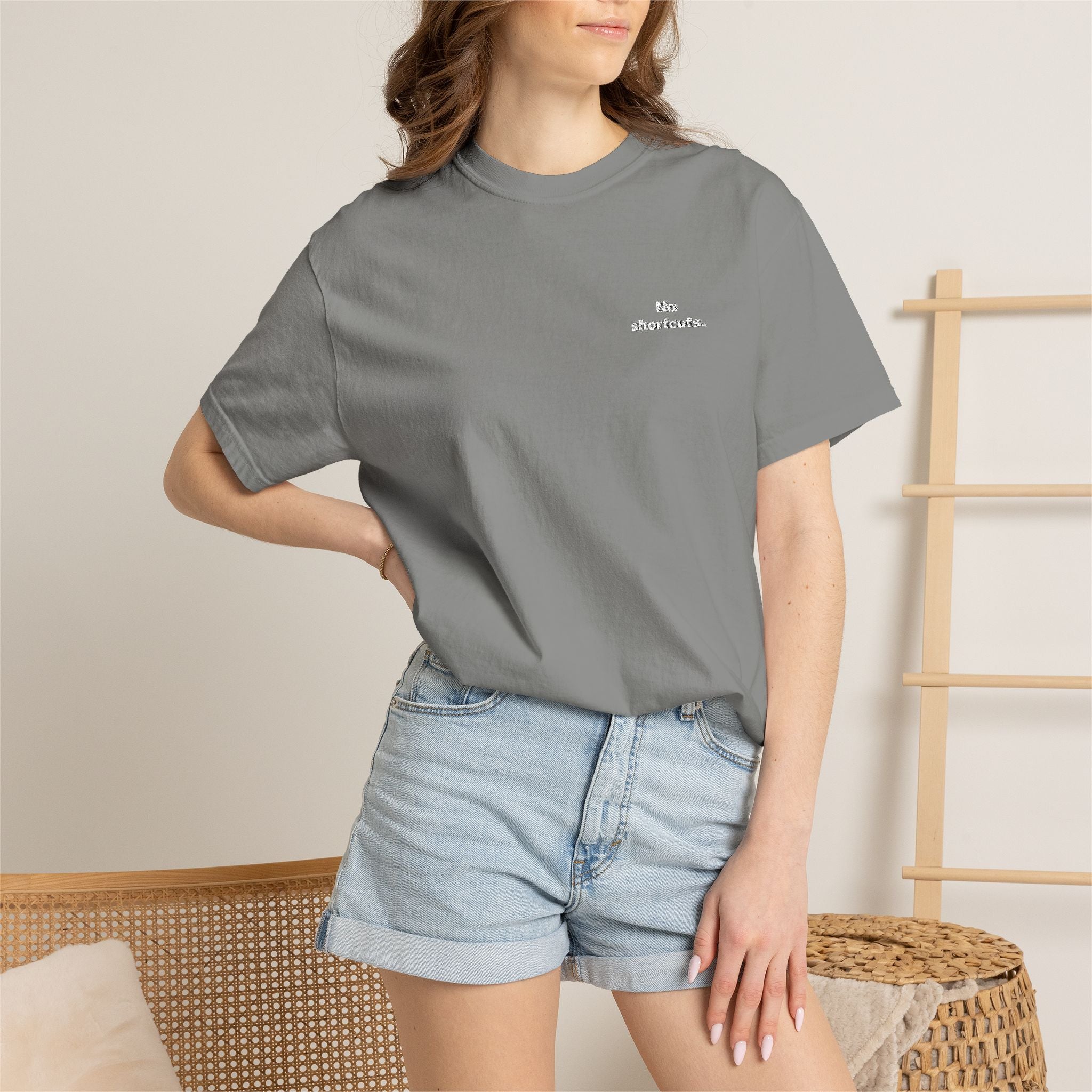 No shortcuts Embroidered Tee