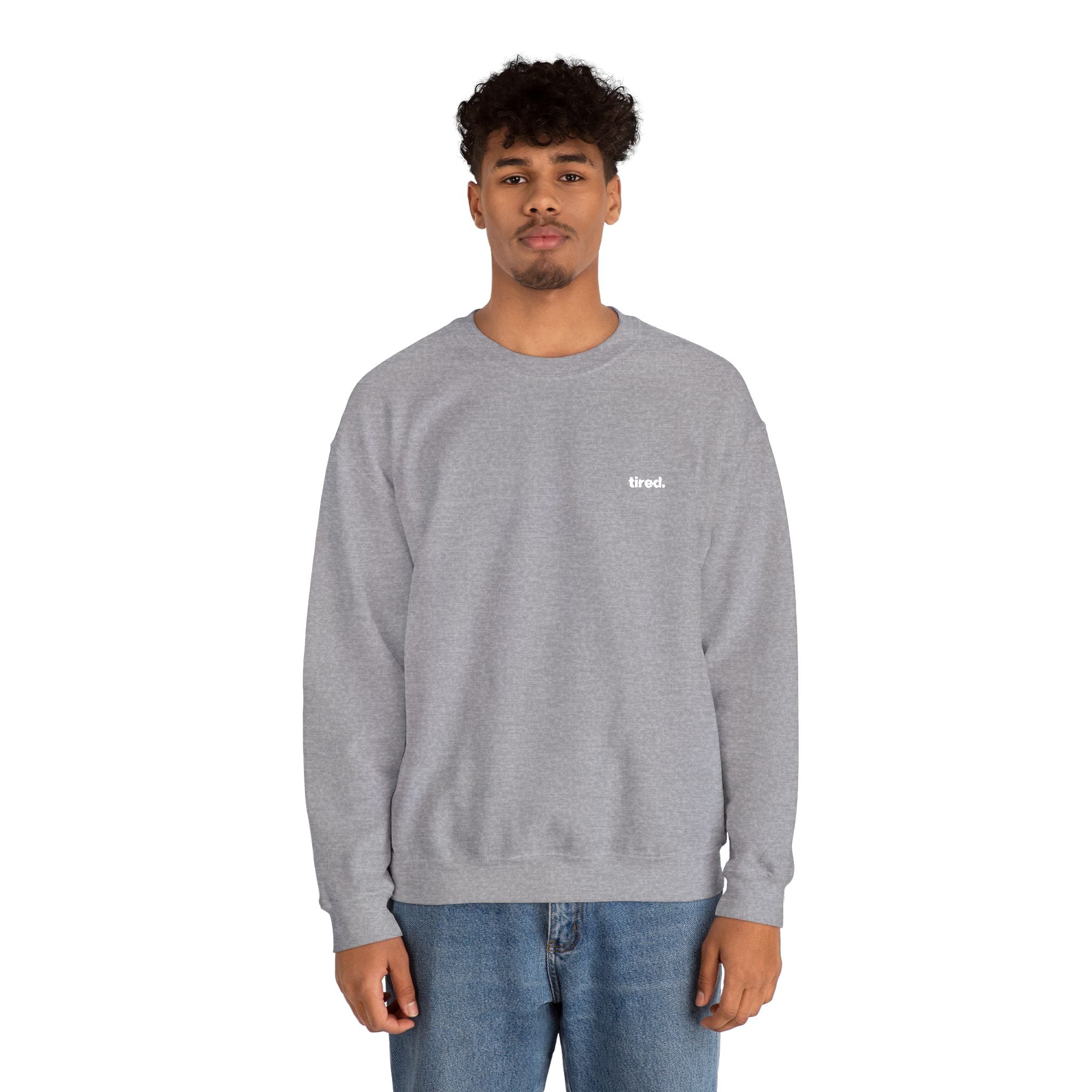 Tired. Embroidered Crewneck Sweatshirt