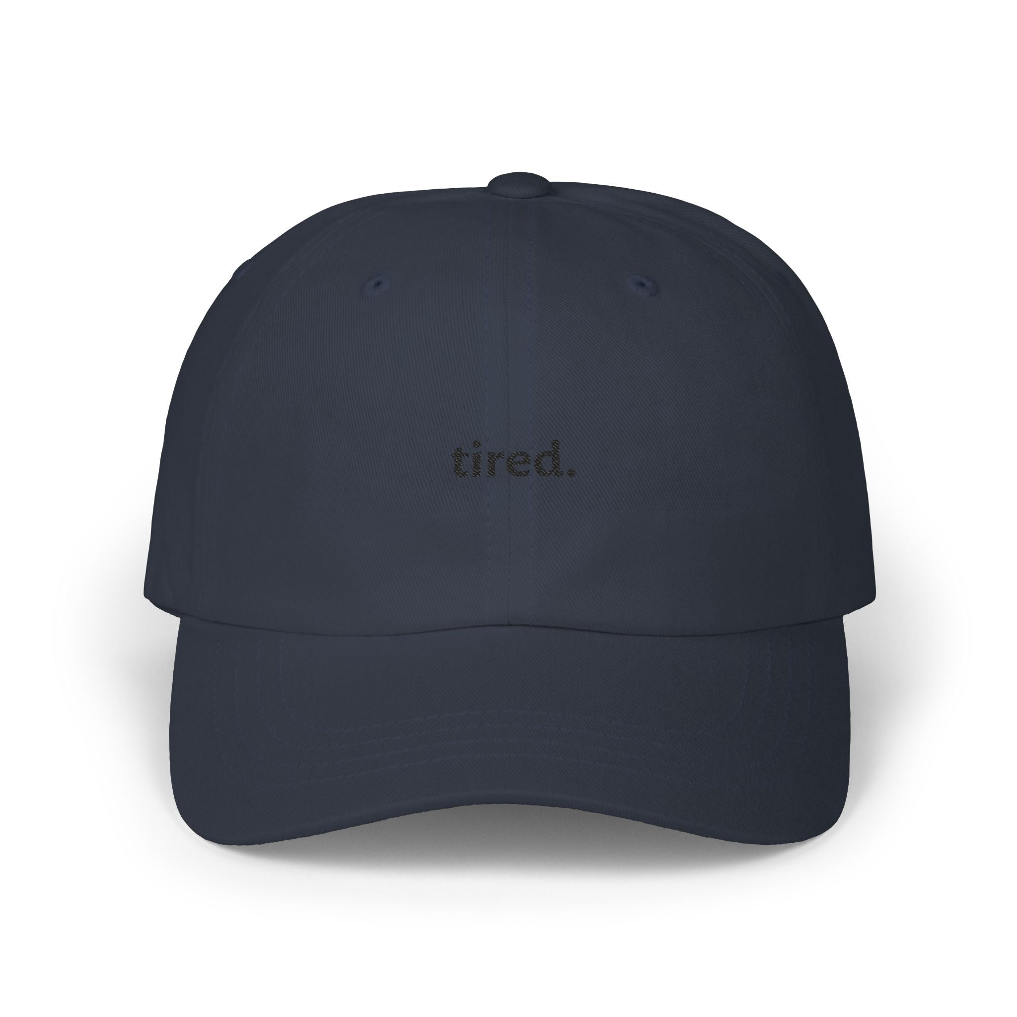 Tired Black Embroidered Sport Cap