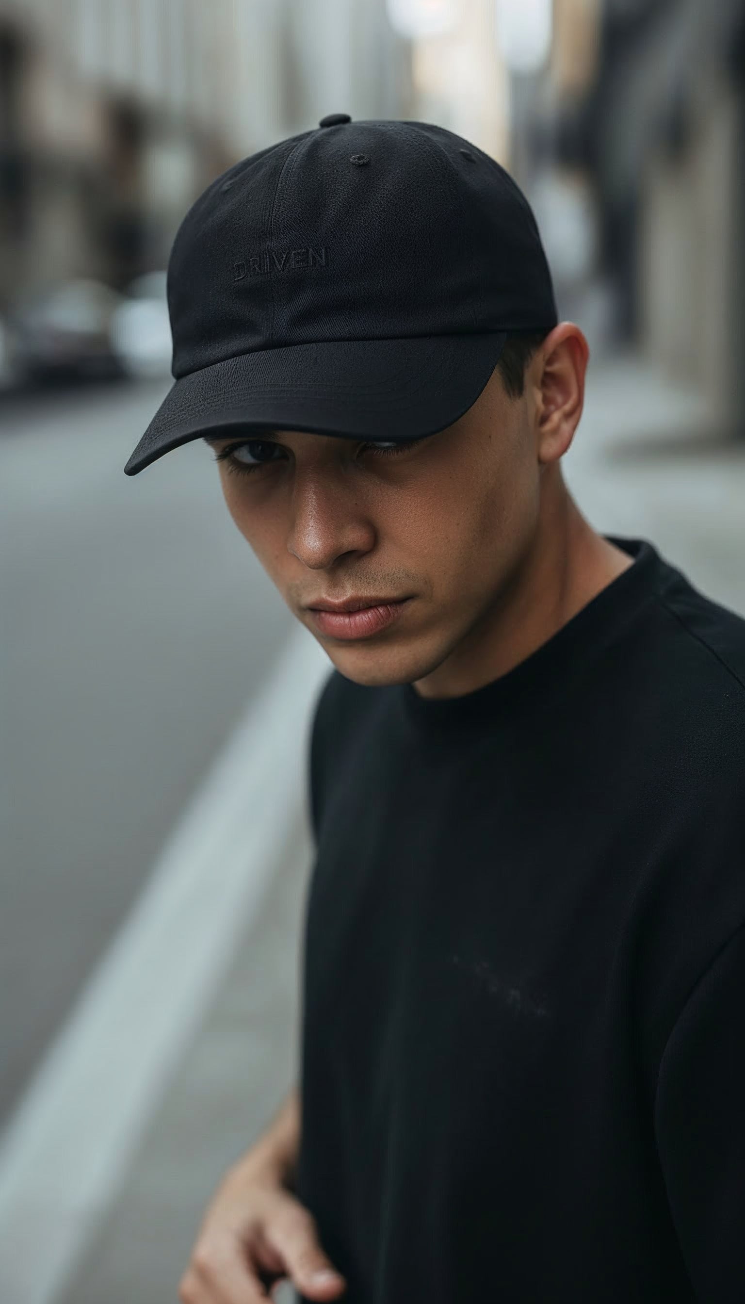 Driven Black Embroidered Sport Cap