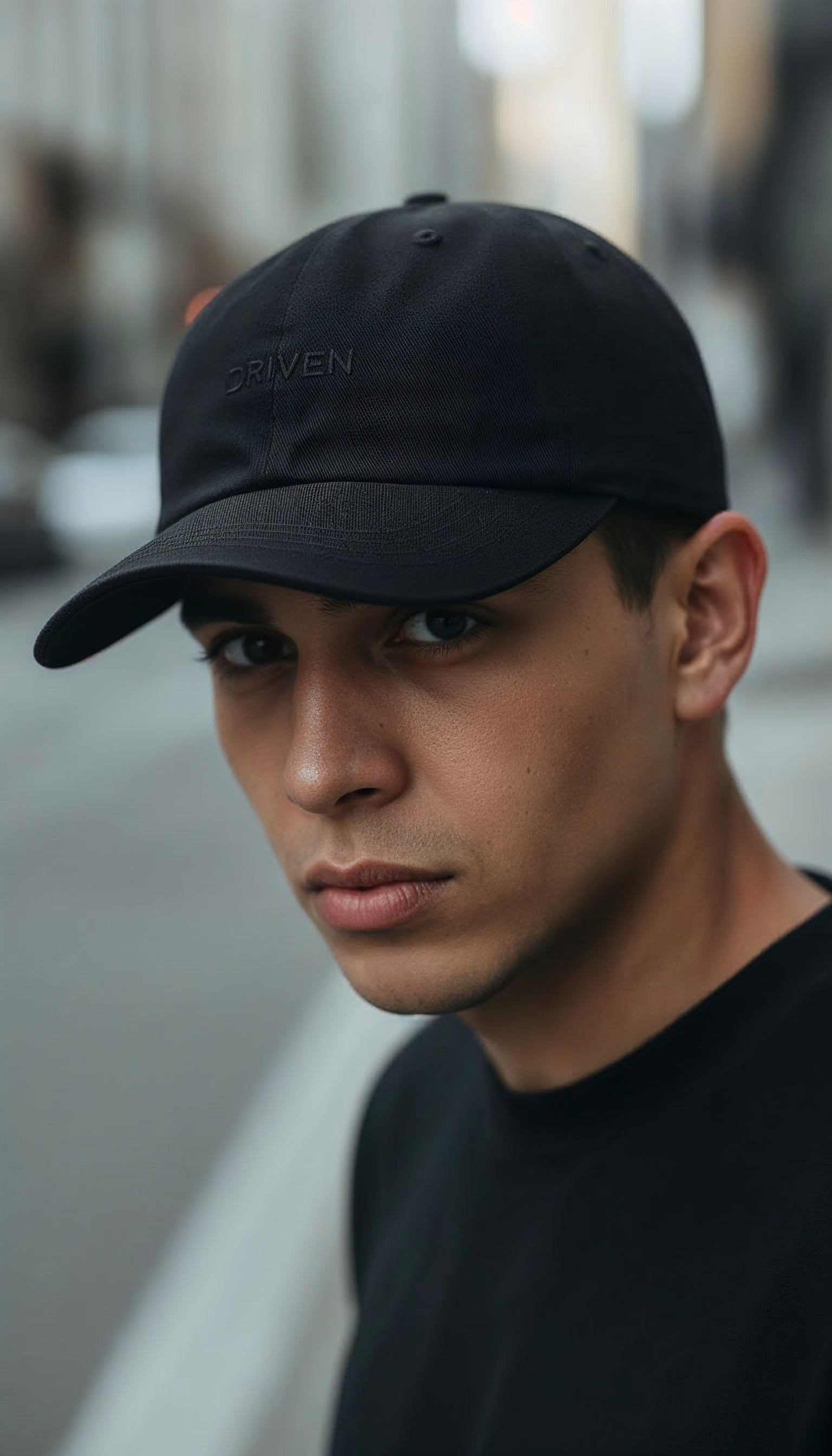 Driven Black Embroidered Sport Cap