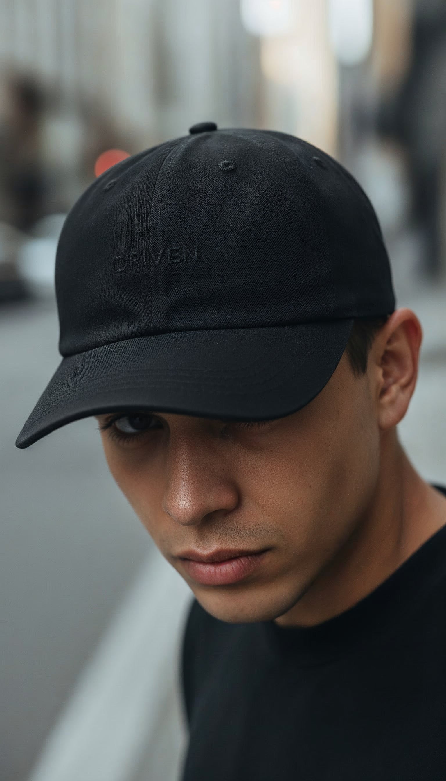 Driven Black Embroidered Sport Cap