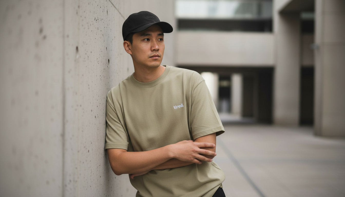 Tired. Embroidered Tee