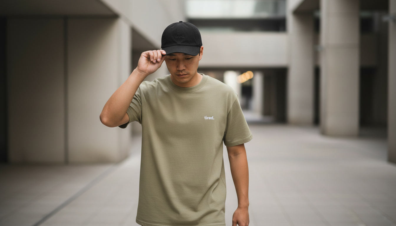 Tired. Embroidered Tee