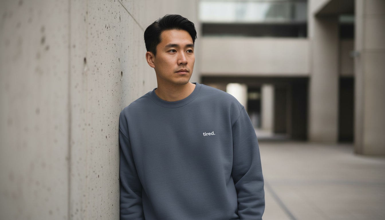Tired. Embroidered Sweatshirt