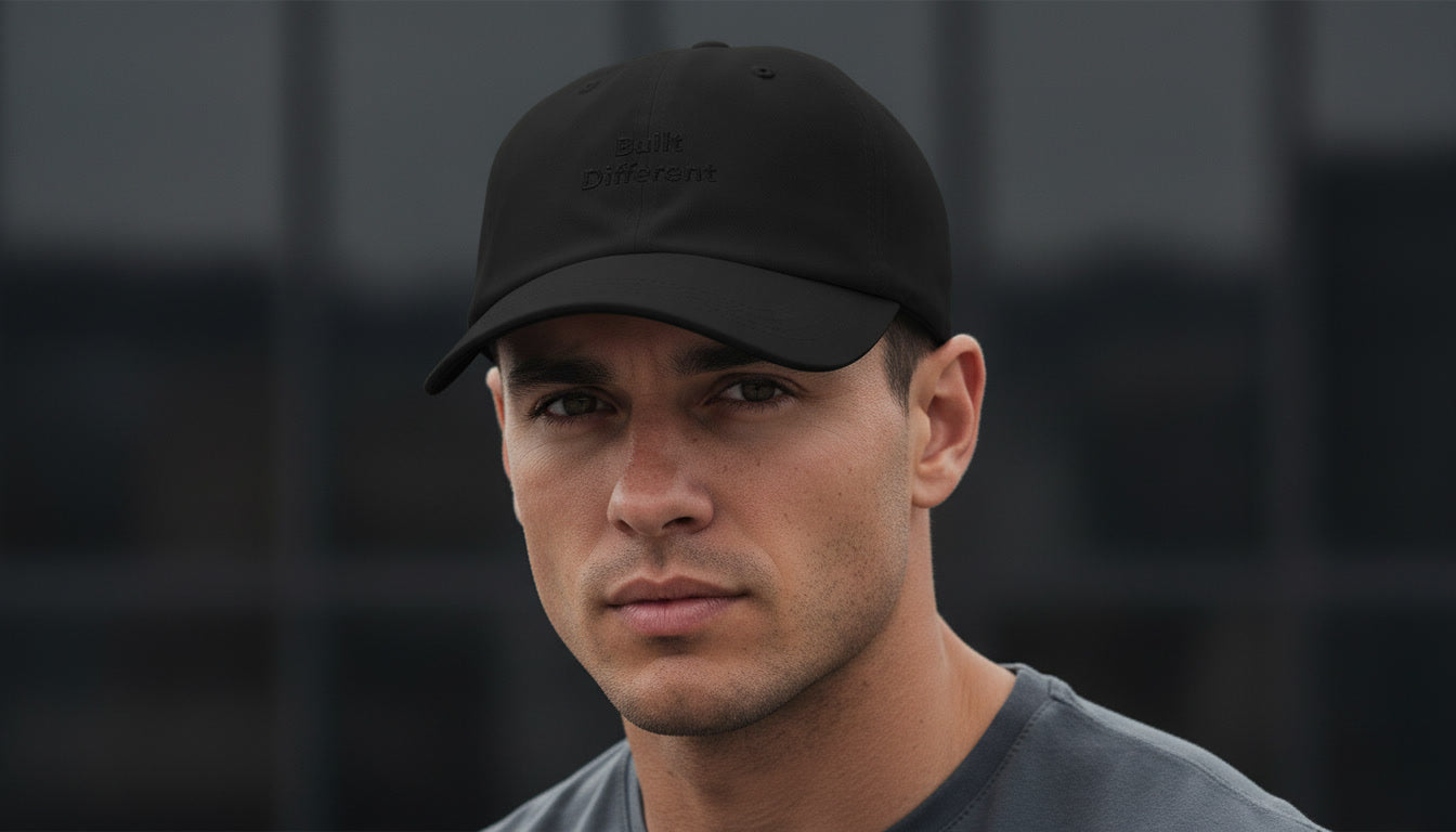 Built Different Black Embroidered Sport Cap
