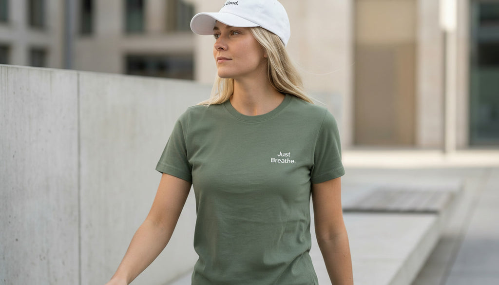 Just Breathe. Embroidered Tee