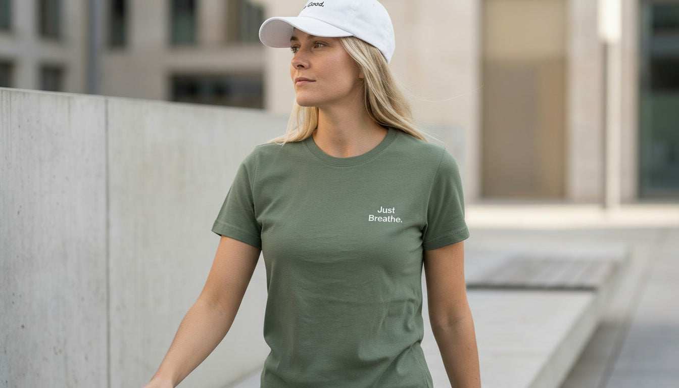 Just Breathe. Embroidered Tee