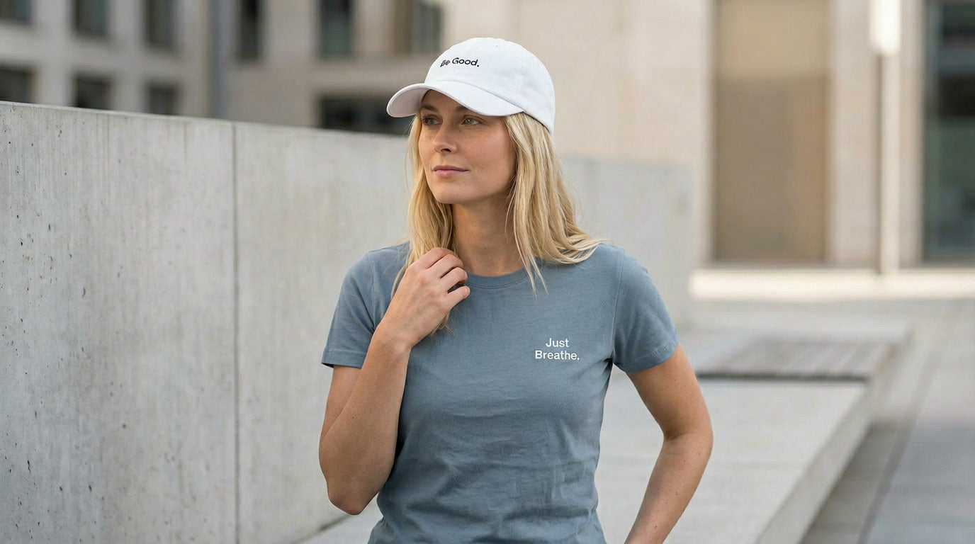 Just Breathe. Embroidered Tee