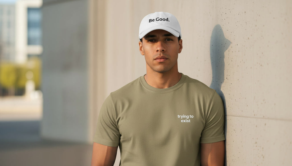 Trying to Exist Minimalist Embroidered Tee