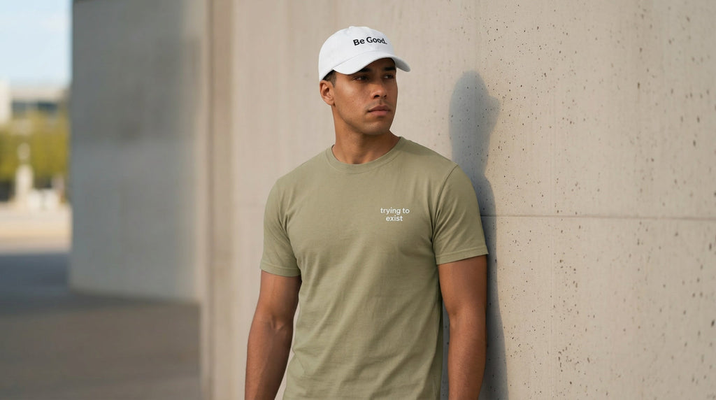 Trying to Exist Minimalist Embroidered Tee