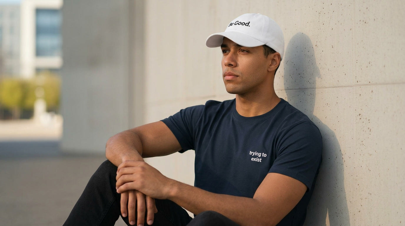 Trying to Exist Minimalist Embroidered Tee