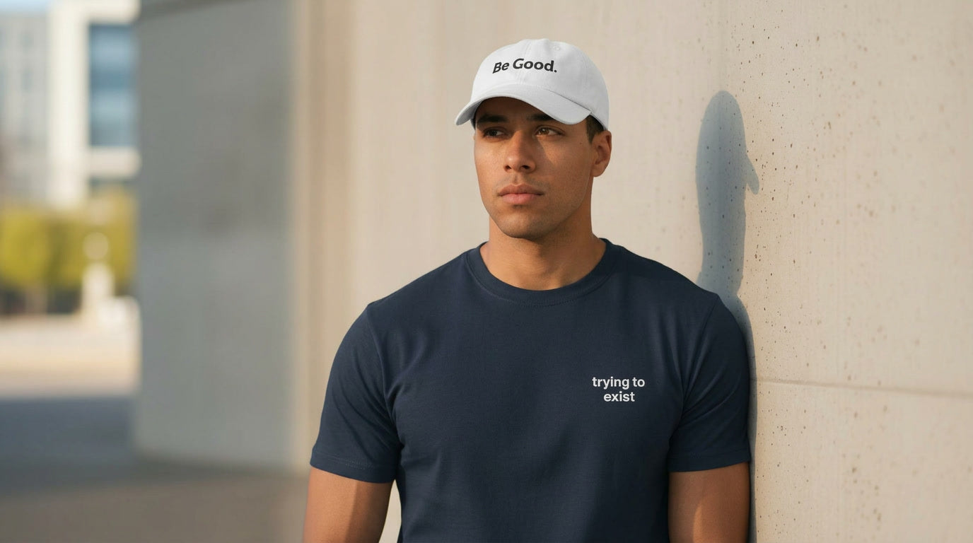 Trying to Exist Minimalist Embroidered Tee