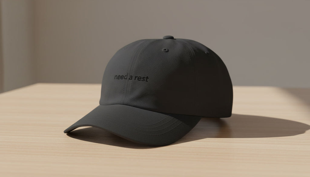Need a Rest Black Embroidered Sport Cap