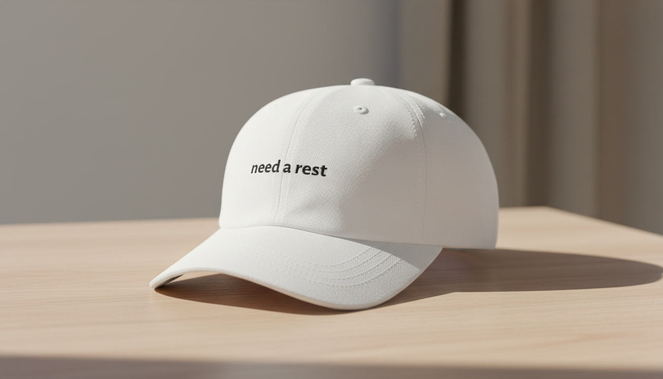 Need a Rest Black Embroidered Sport Cap