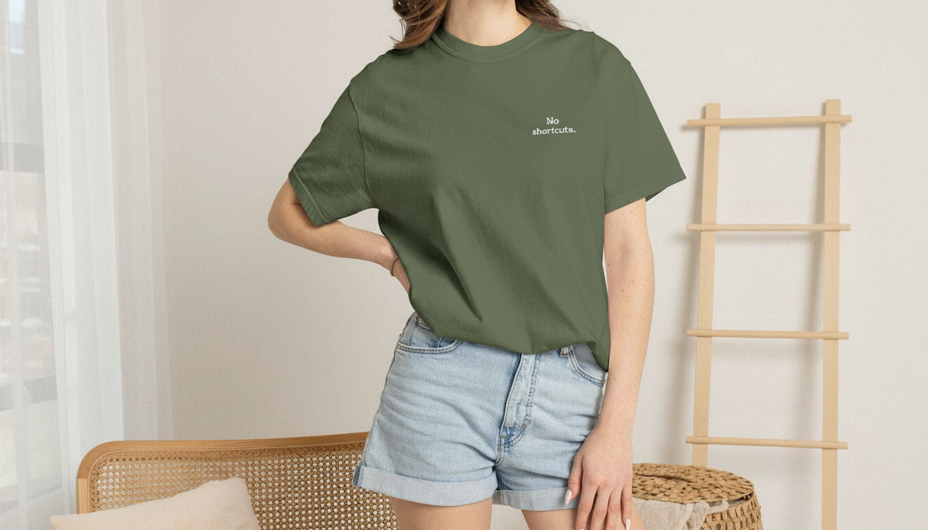 No shortcuts Embroidered Tee