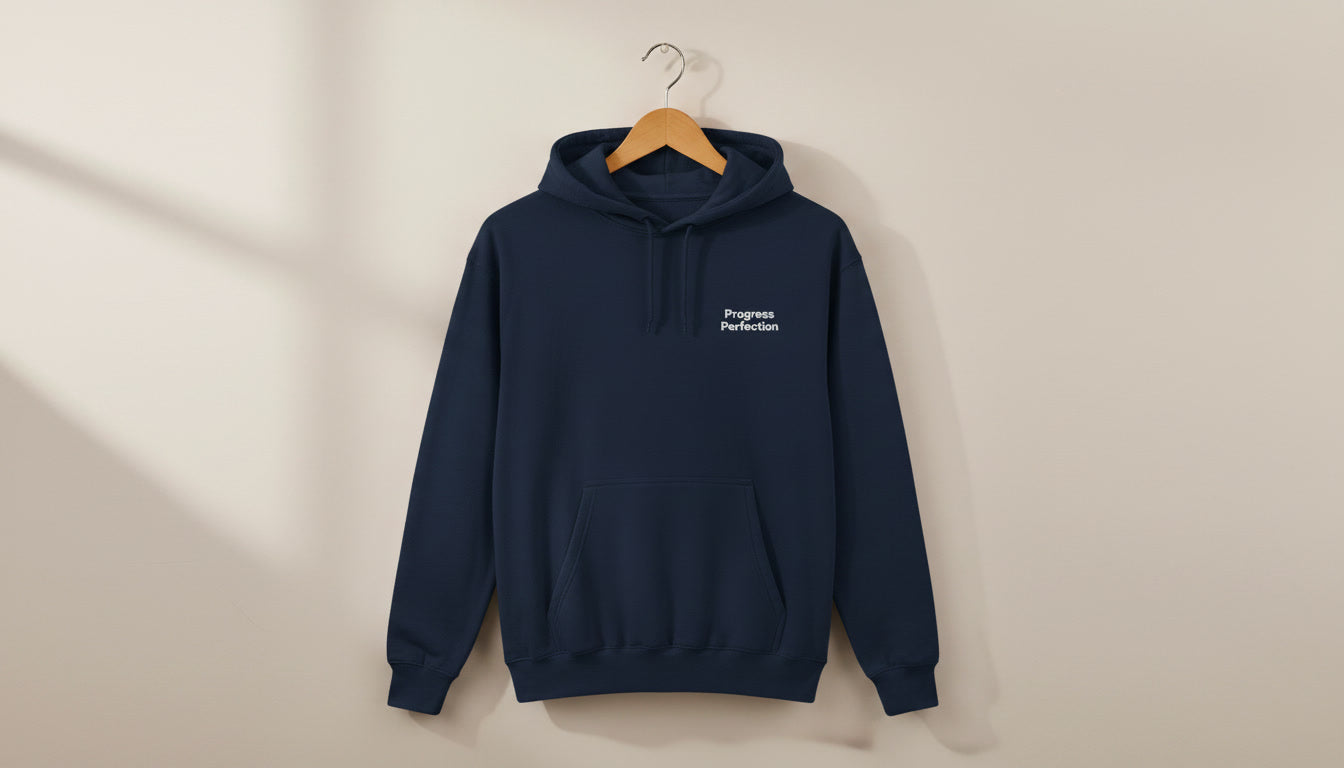 Progress over Perfection Embroidered Hoodie