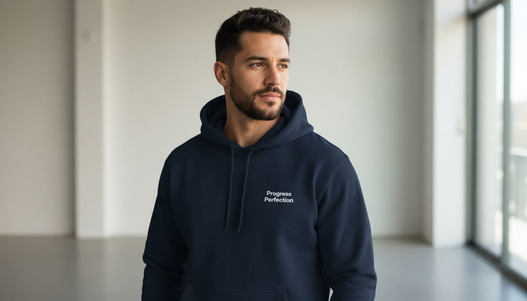 Progress over Perfection Embroidered Hoodie