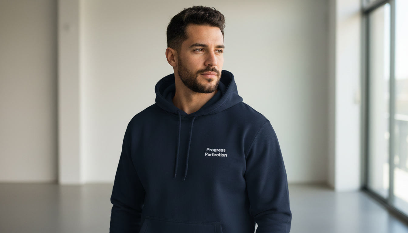 Progress over Perfection Embroidered Hoodie