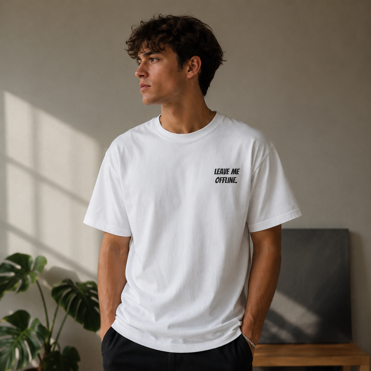 Leave Me Offline Tee — Minimalist Cotton T-Shirt