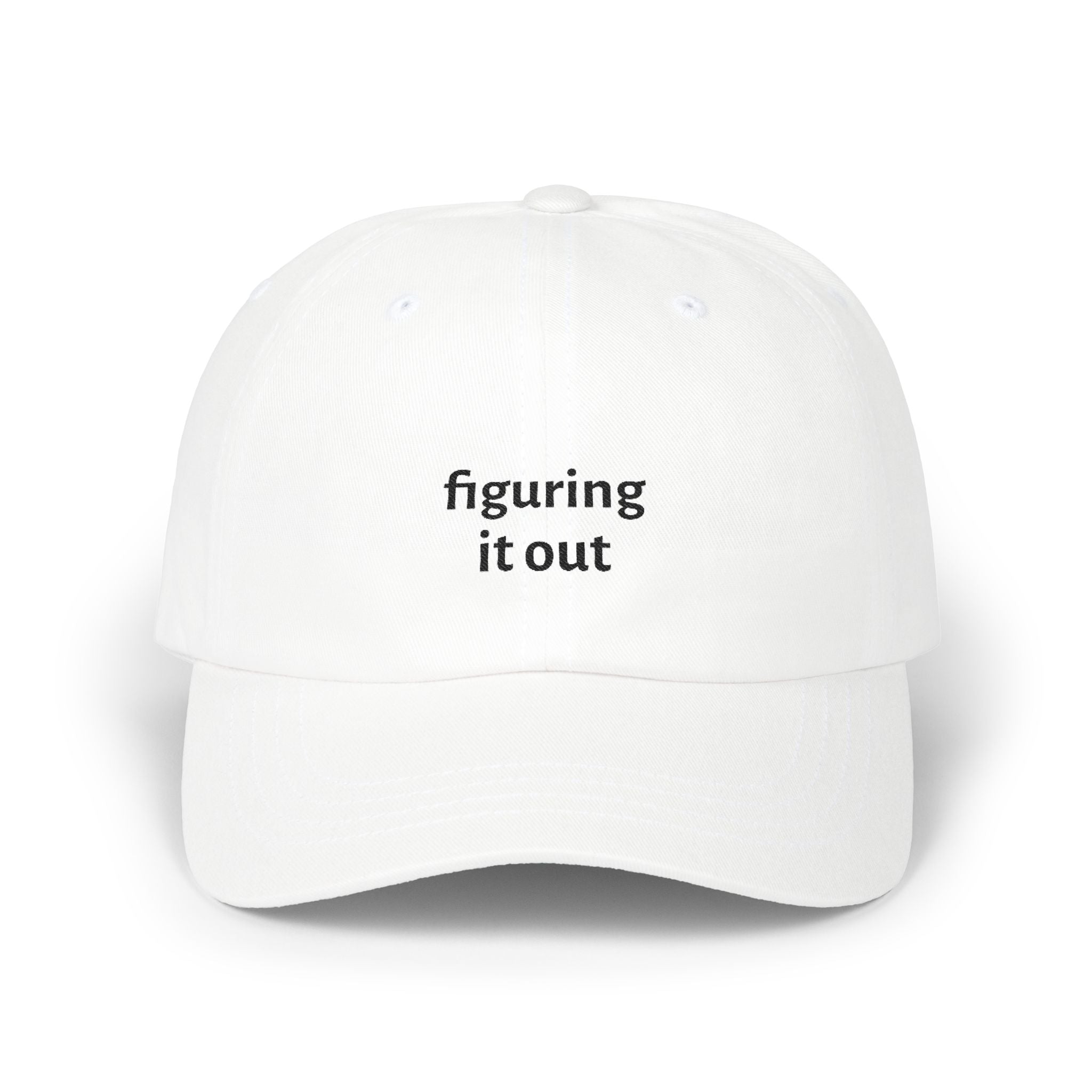 Figuring it Out Black Embroidered Sport Cap