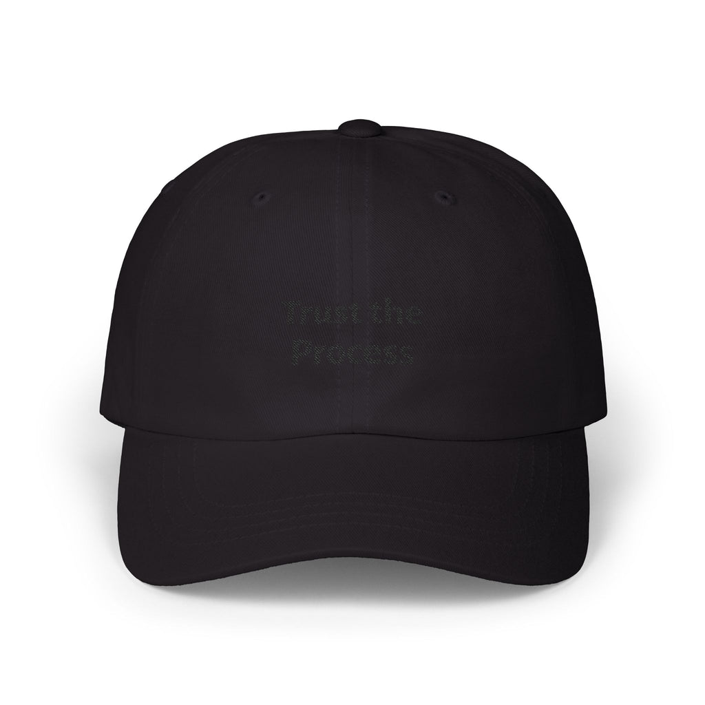 Trust the Process Black Embroidered Sport Cap