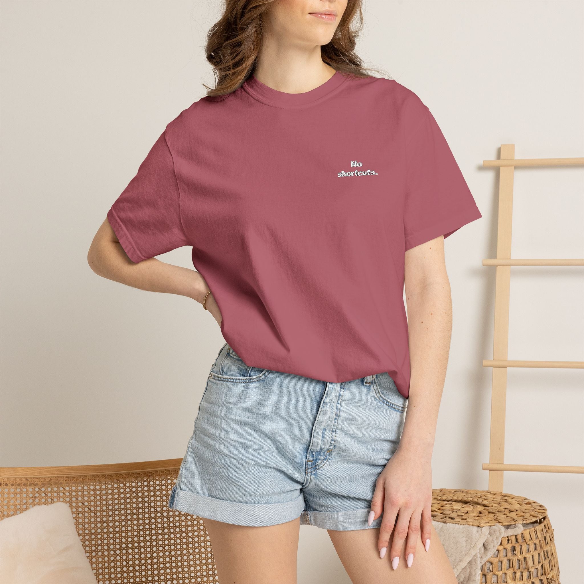 No shortcuts Embroidered Tee
