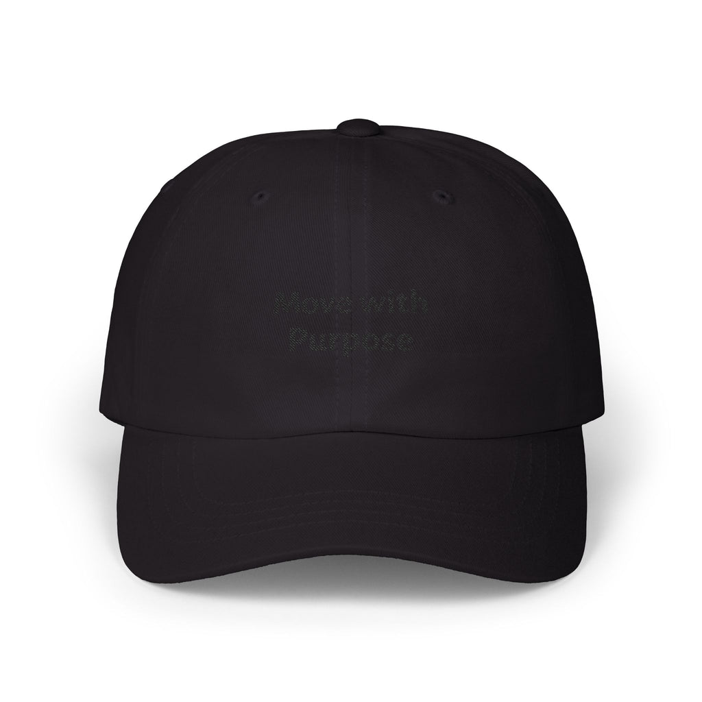 Move with Purpose Black Embroidered Sport Cap