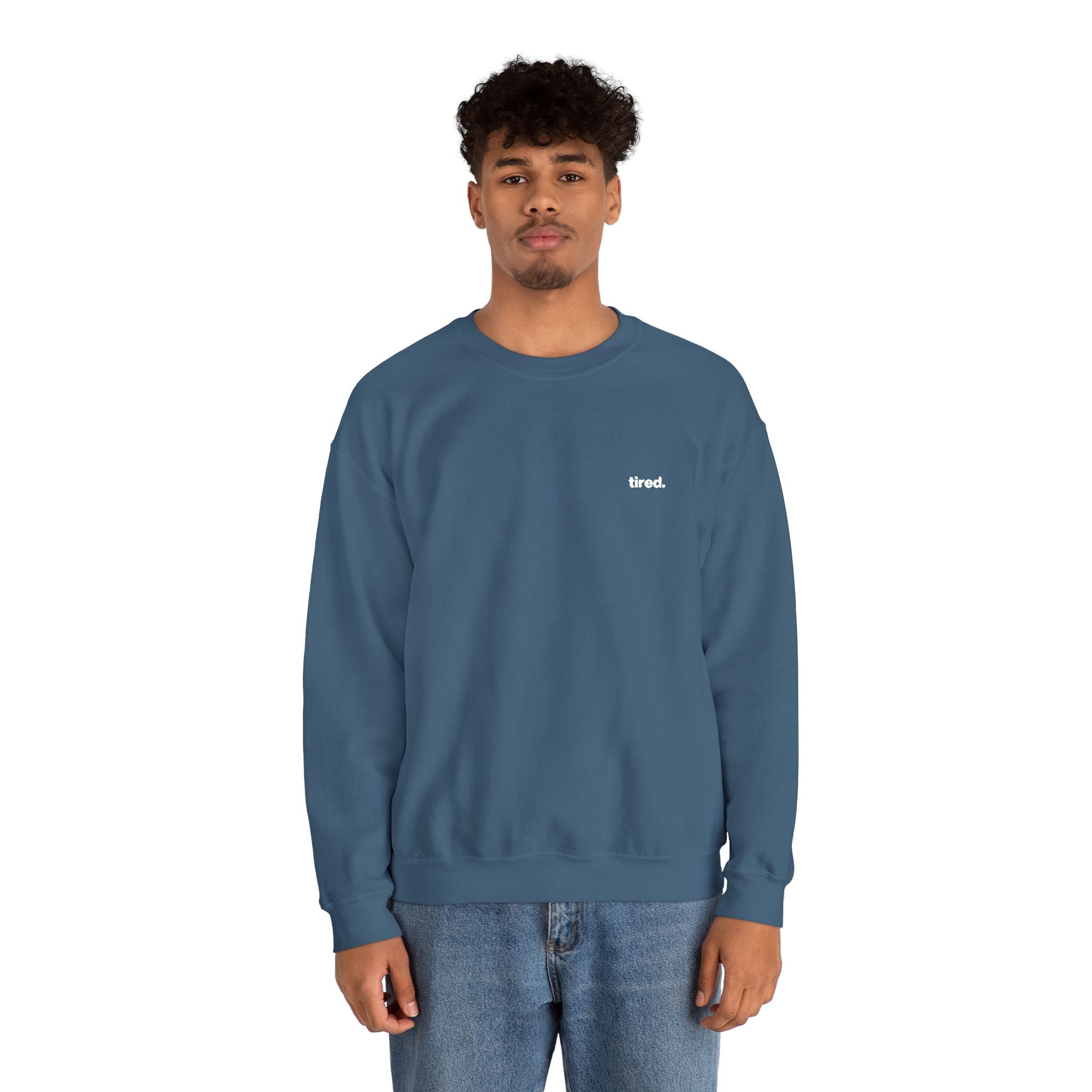 Tired. Embroidered Crewneck Sweatshirt