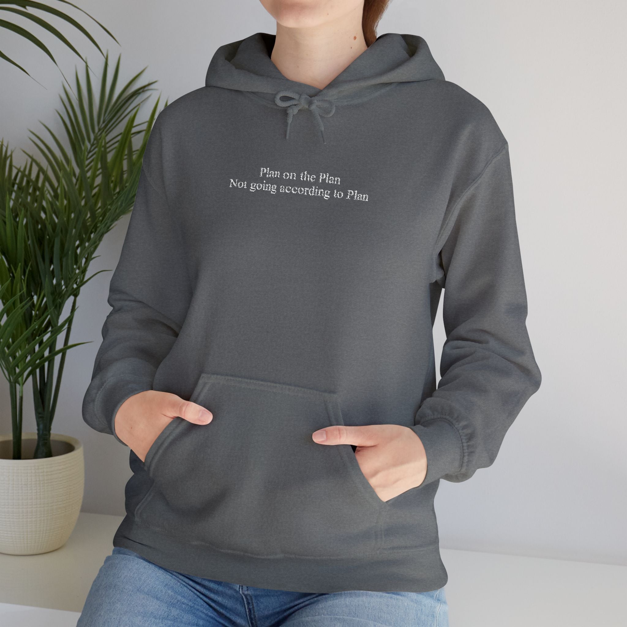 Plan on the Plan not going according to Plan Embroidered Hoodie