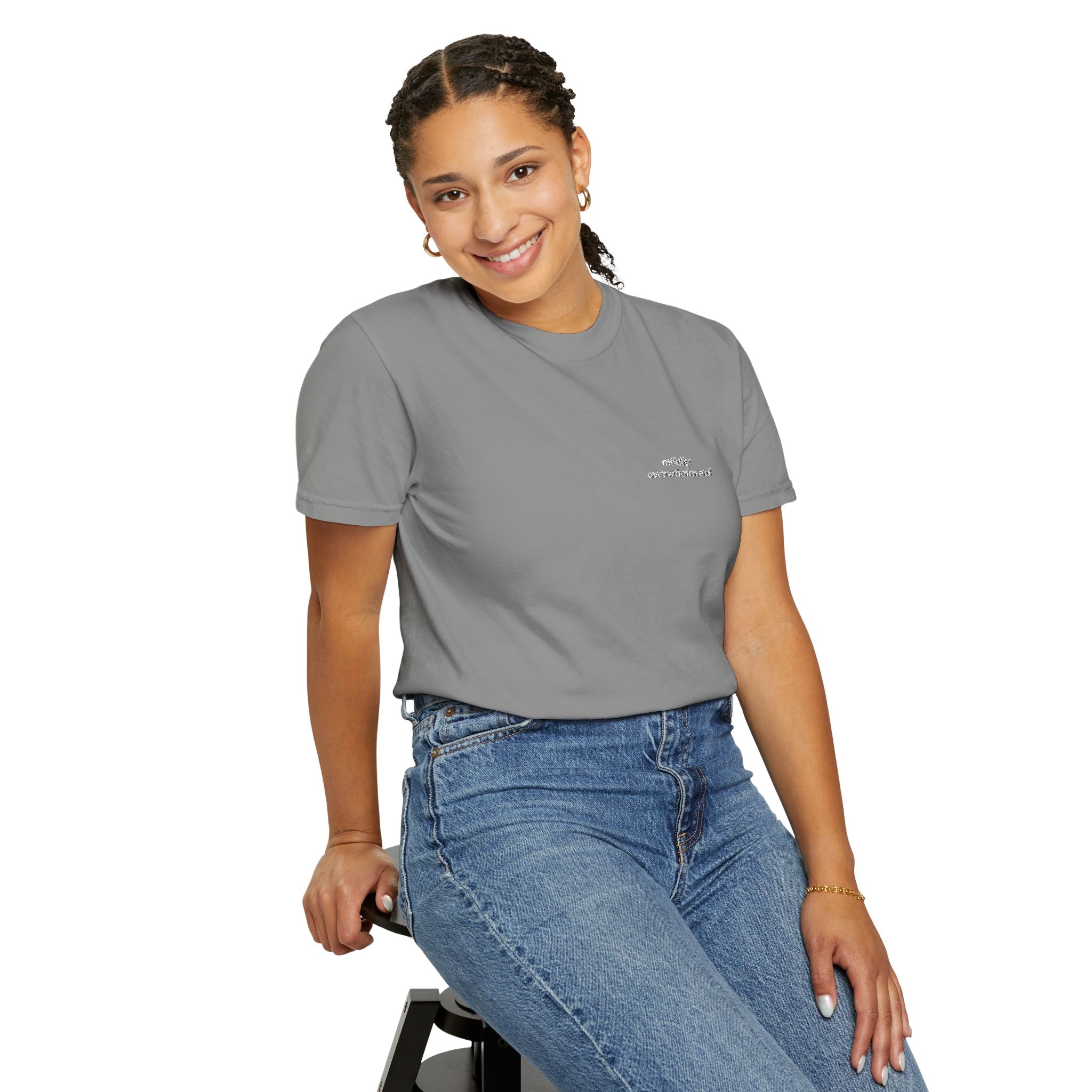 Mildly Overwhelmed Embroidered Tee