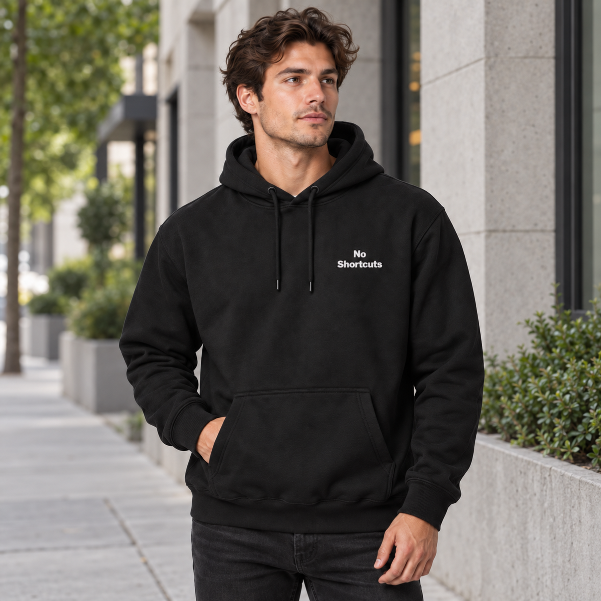 No Shortcuts Embroidered Hoodie