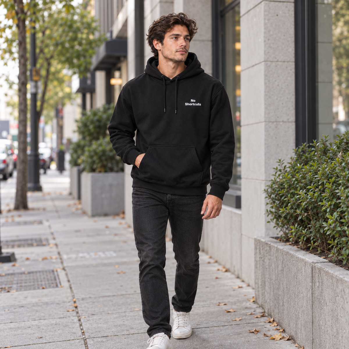 No Shortcuts Embroidered Hoodie