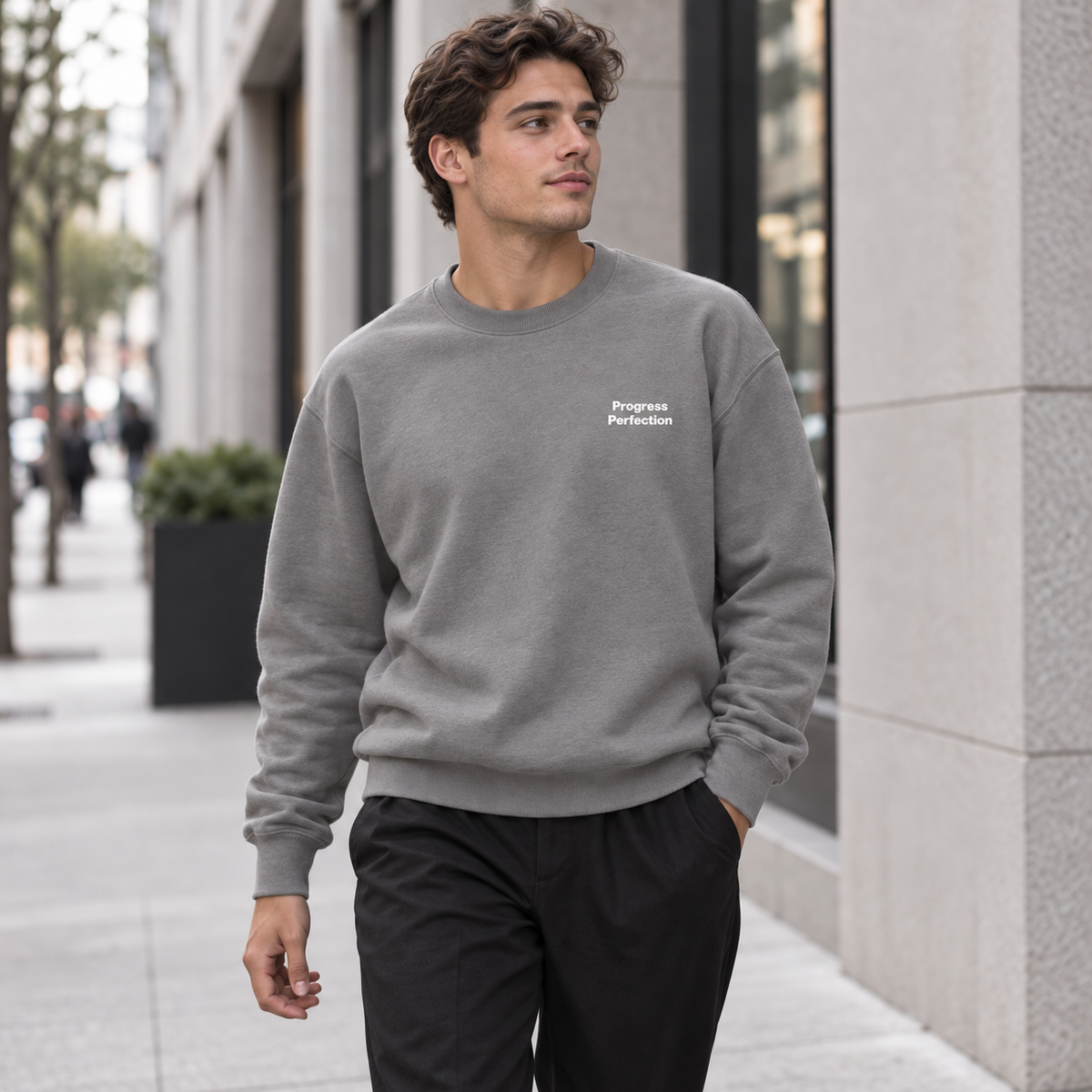 Progress over Perfection Embroidered Sweatshirt